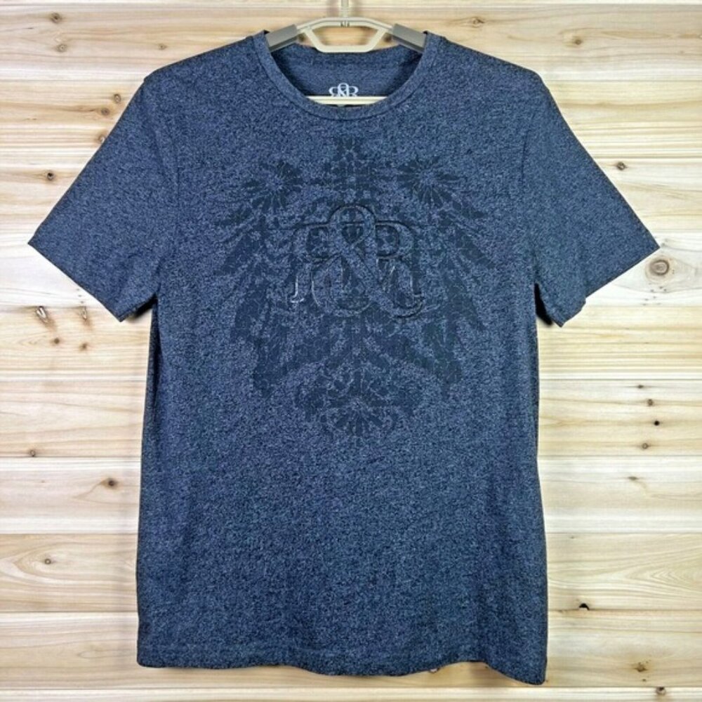 Rock & Republic Charcoal Gray Graphic Short Sleeve T-Shirt Men's Medium